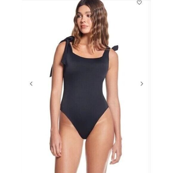 Phax One Piece Swimsuit L Low Back Cheeky Tie Shoulders Rust Orange NEW - Picture 10 of 12